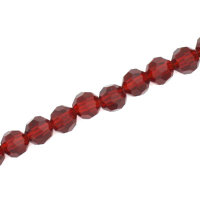 8MM FACETED ROUND CRYSTAL BEADS - APPROX 72/PCS  - DARK RED