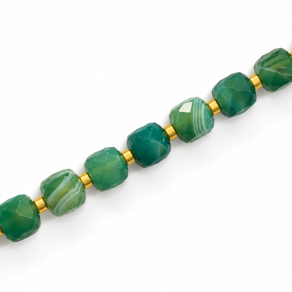 Agate Green 8mm Cube Dyed - Approx 40pcs