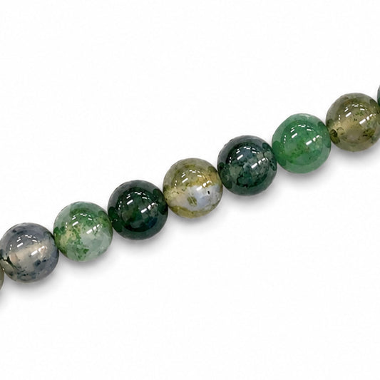 Moss Agate 8mm Round - Approx 47pcs