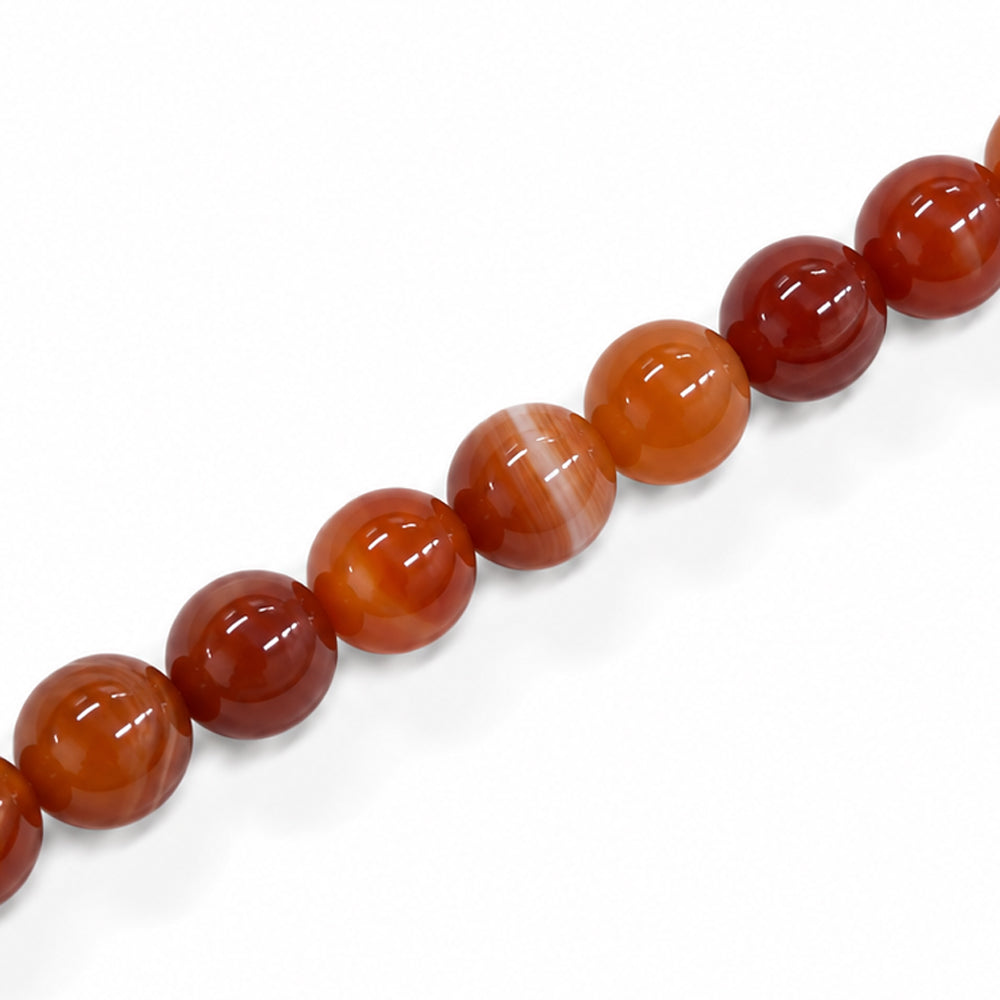 Agate Orange Beads 8mm Round Dyed – Approx 47pcs