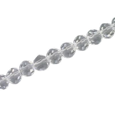 8MM FACETED ROUND CRYSTAL BEADS - APPROX 72/PCS  - CLEAR
