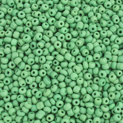 #8/0 SEED BEADS - APPROX 100G - OPAQUE GREEN