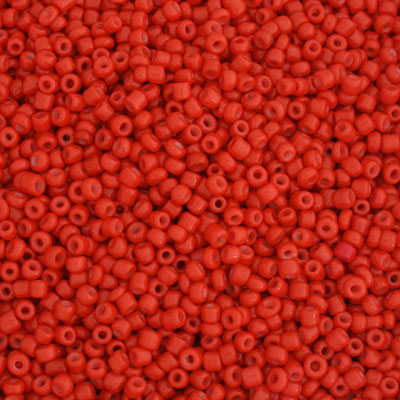 #8/0 SEED BEADS - APPROX 100G - OPAQUE RED