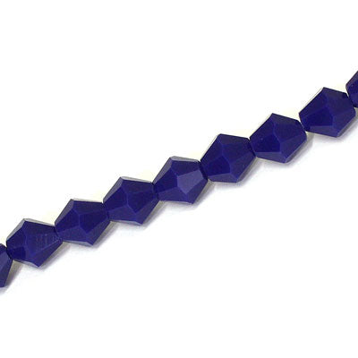 8MM CRYSTAL BI-CONE STRANDS - APPROX 40 / PCS - OPAQUE ROYAL BLUE
