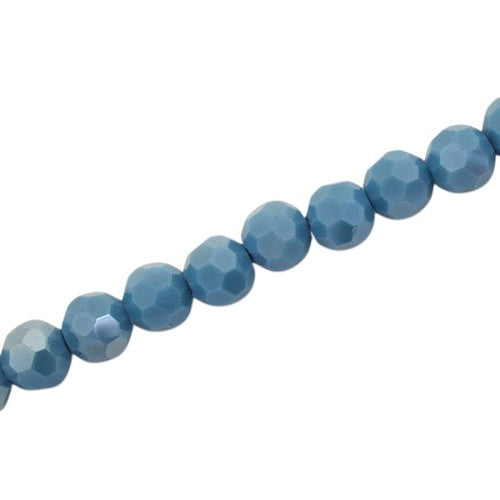 8MM FACETED ROUND BEADS - APPROX 65/PCS - PEARL LIGHT BLUE AB