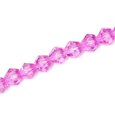 8MM CRYSTAL BI-CONE STRANDS - APPROX 39 / PCS - PINK