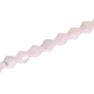 8MM CRYSTAL BI-CONE STRANDS - APPROX 39 / PCS - PINK ALABASTER