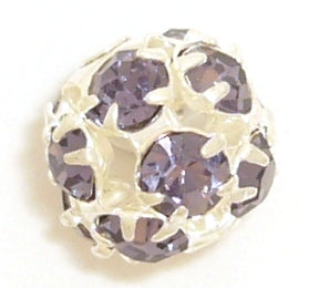 8mm silver/amethyst ball 1pce