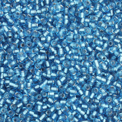 #8/0 SEED BEADS - APPROX 100G - SILVER LINED AQUA