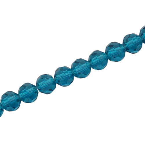 8MM FACETED ROUND BEADS - APPROX 65/PCS - BLUE ZIRCON