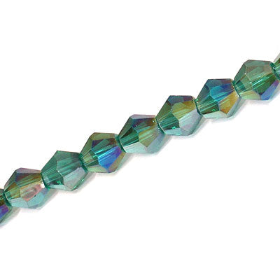 8MM CRYSTAL BI-CONE STRANDS - APPROX 40 / PCS - TEAL AB