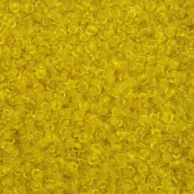 #8/0 SEED BEADS - APPROX 100G - TRANSPARENT YELLOW