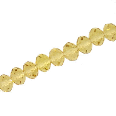 8 X 6 MM CRYSTAL RONDELLE BEADS AMBER - APPROX 72 / PCS