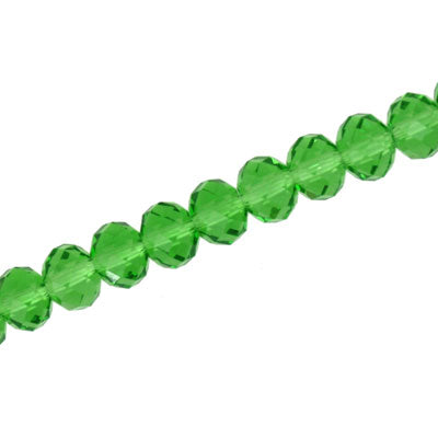 8 X 6 MM CRYSTAL RONDELLE BEADS GREEN - APPROX 72 / PCS