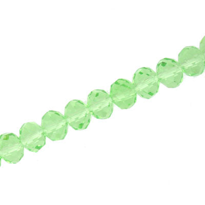 8 X 6 MM CRYSTAL RONDELLE BEADS LIGHT GREEN - APPROX 72 / PCS