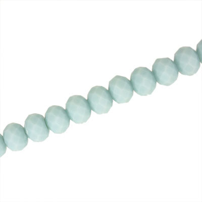 8 X 6 MM CRYSTAL RONDELLE BEADS OPAQUE LIGHT BLUE - APPROX 72 / PCS