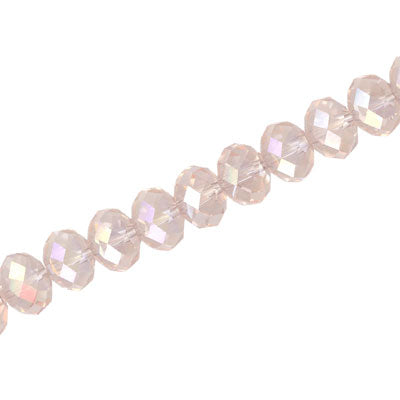 8 X 6 MM CRYSTAL RONDELLE BEADS PINK - APPROX 72 / PCS