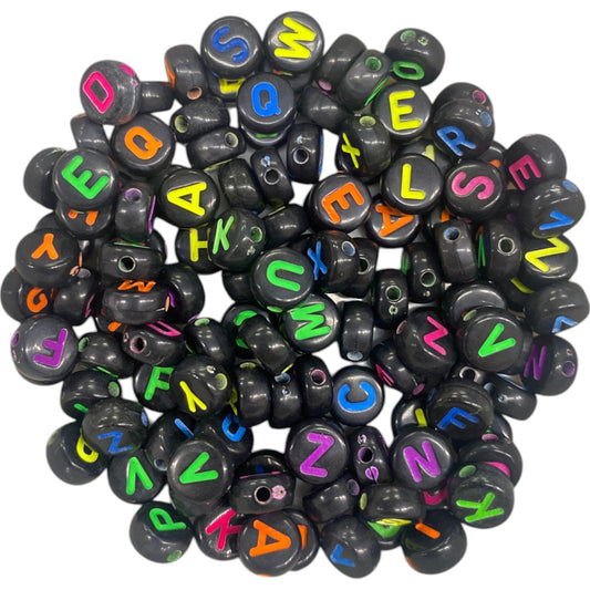 6 X 3 MM BLACK NUMBER BEADS - APPROX 120 PCS
