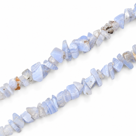 Blue Lace Agate Chip Beads - 86cm Strand