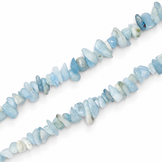 Aquamarine Chip Beads - 84cm Strand
