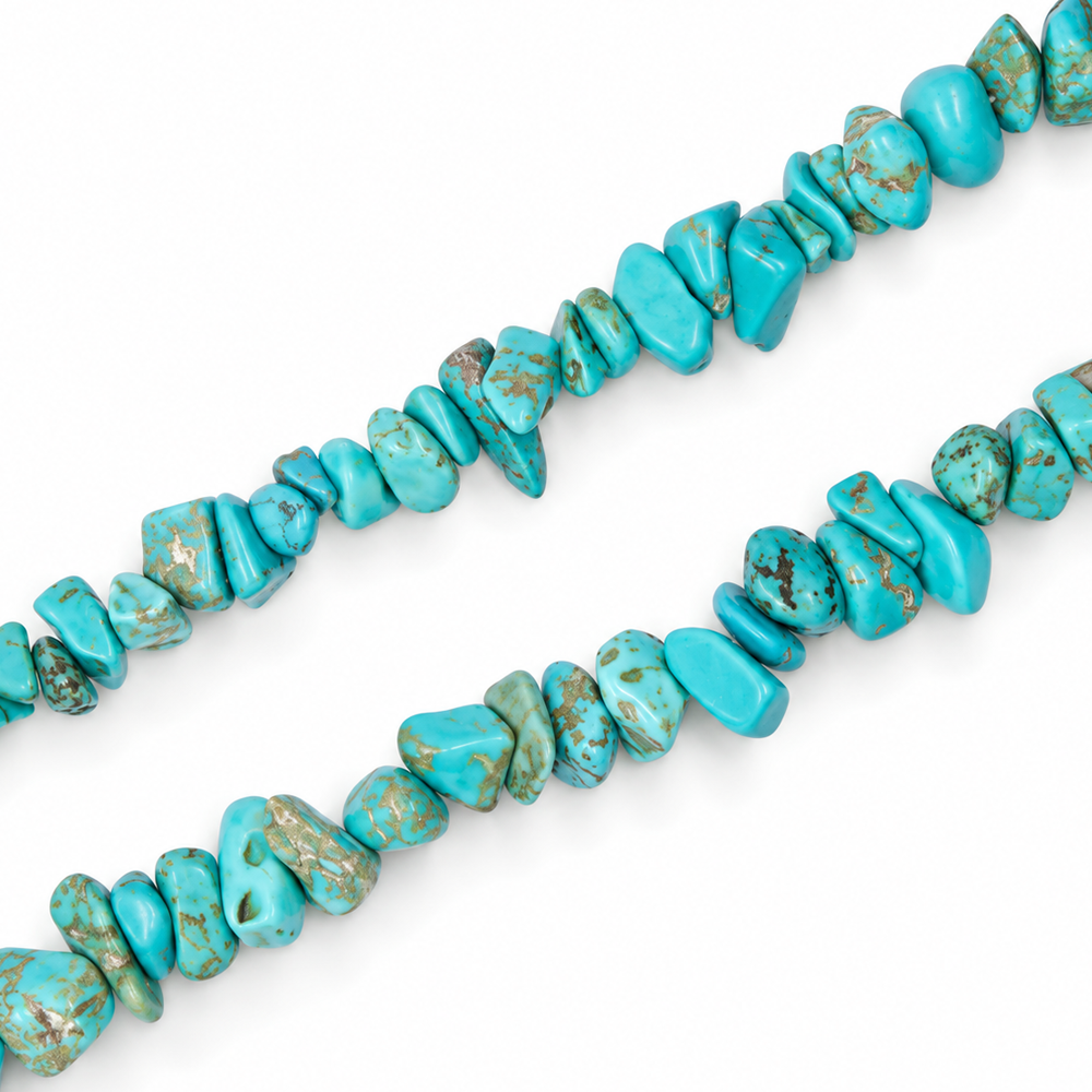 Howlite Blue Chip Beads - 80cm Strand