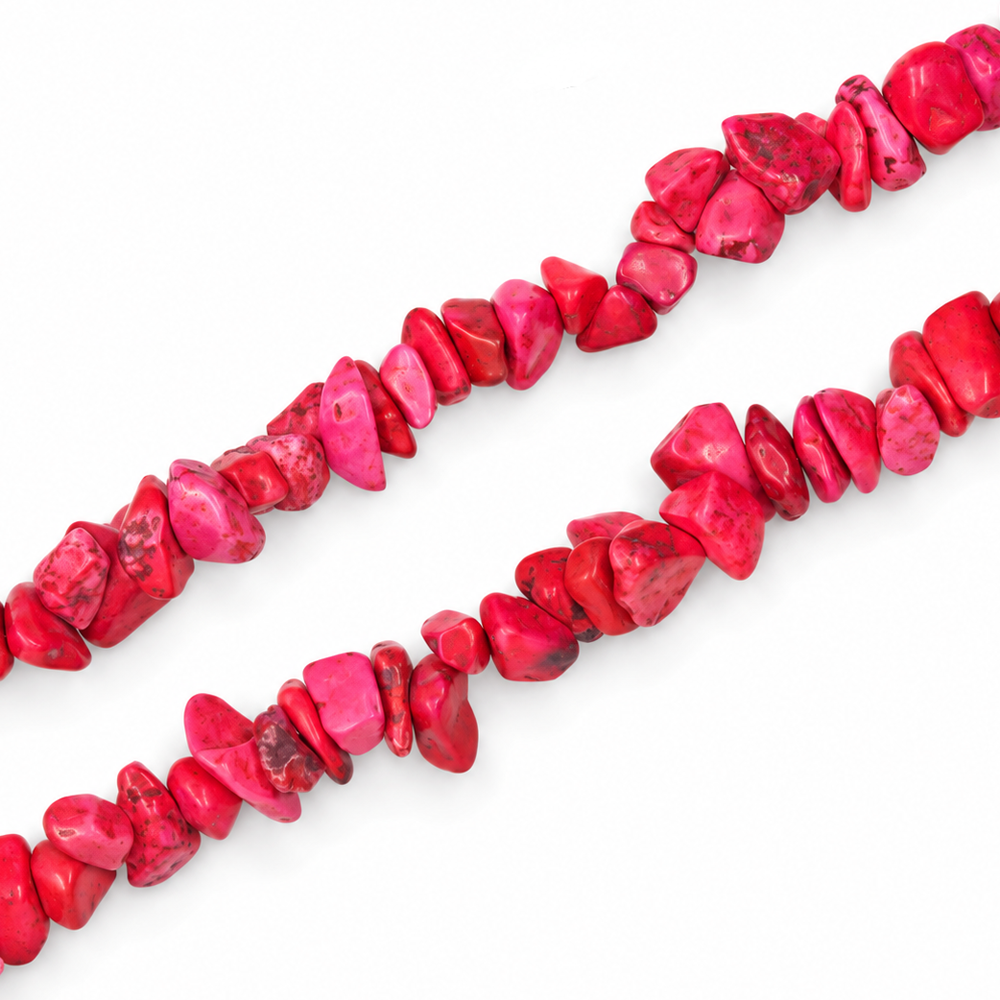 Howlite Pink Chip Beads - 84cm Strand