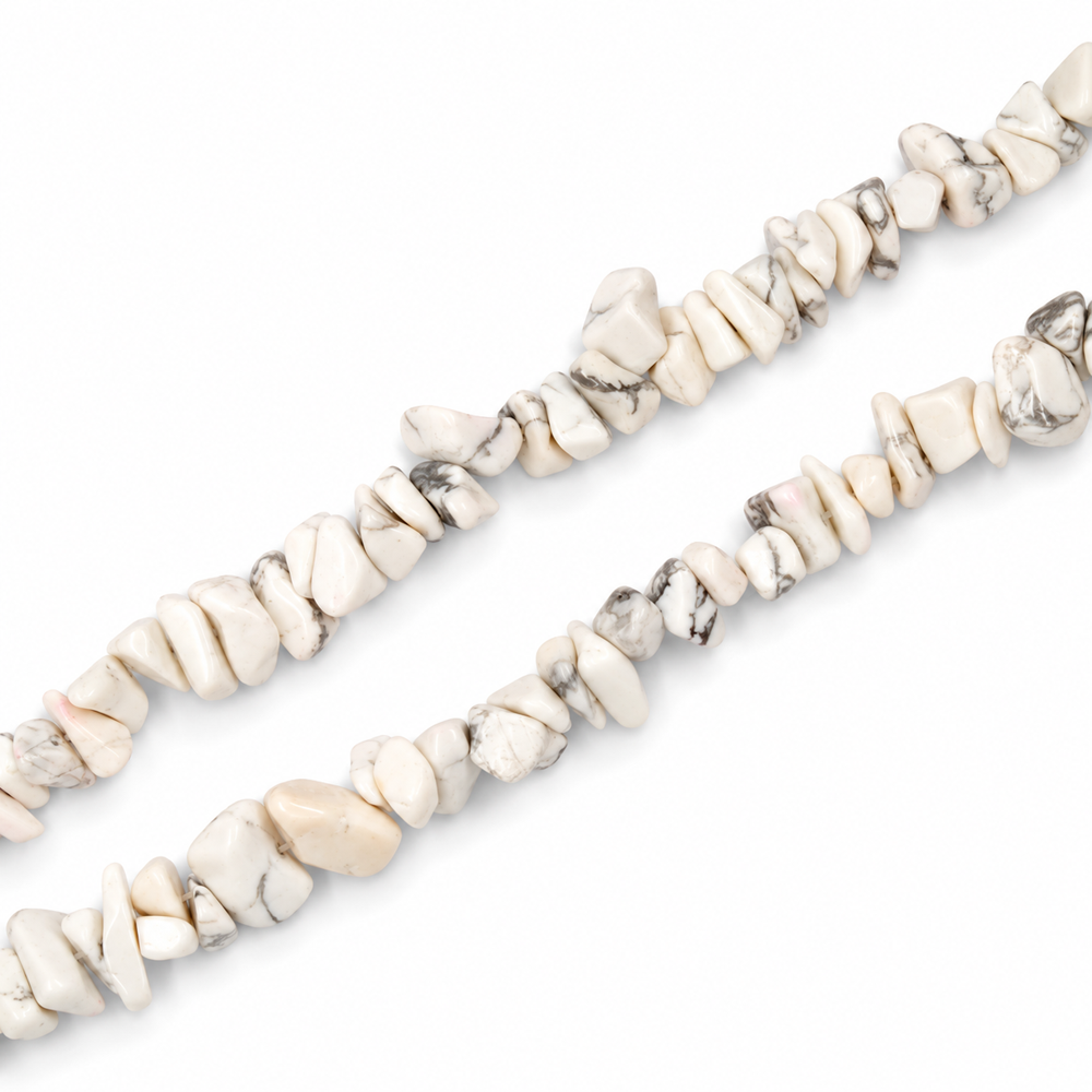 Howlite White Chip Beads - 82cm Strand