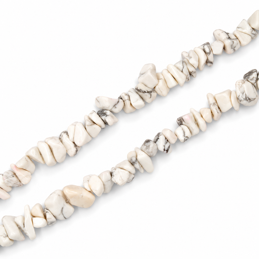 Howlite White Chip Beads - 82cm Strand