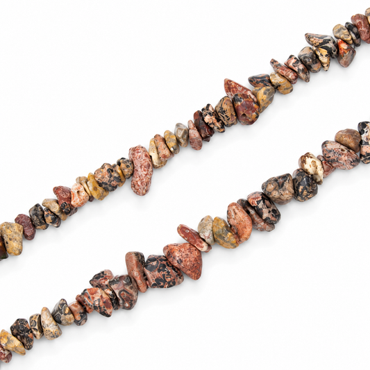 Leopard Skin Jasper Chip Beads - 90cm Strand