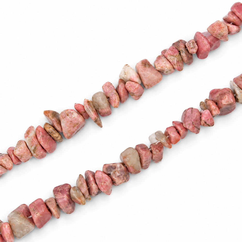 Rhodonite Chip Beads - 88cm Strand