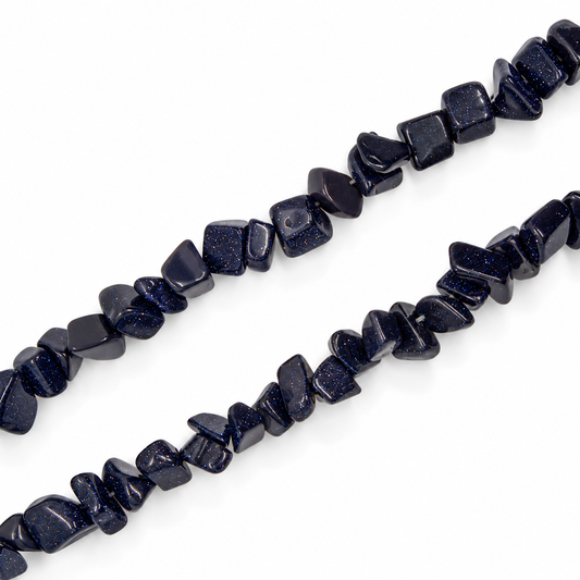 Blue Sandstone Chip Beads - 86cm Strand
