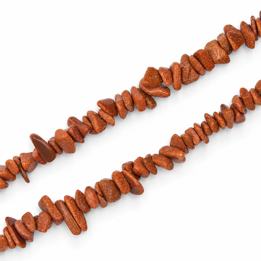 Gold Sandstone Chip Beads - 82cm Strand