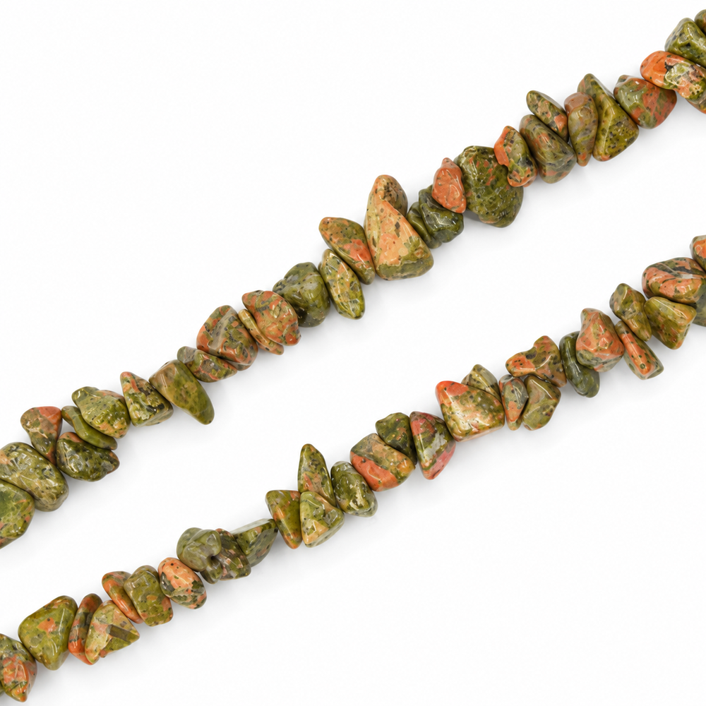 Unakite Chip Beads - 84cm Strand