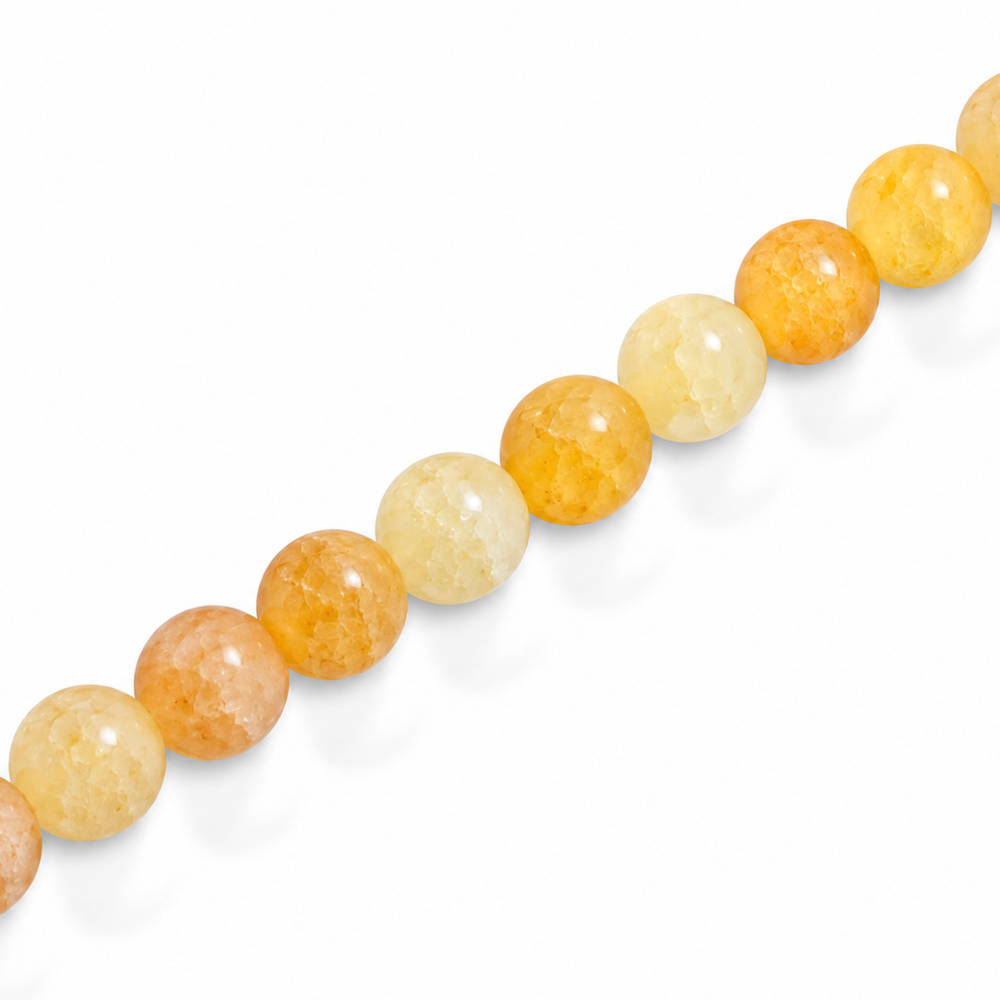 6mm Round Glass Crackle Beads Cider - Approx. 70pcs