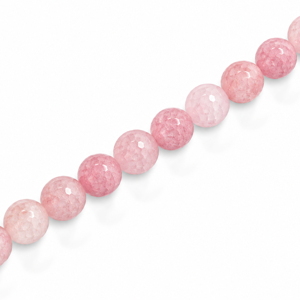 6mm Round Glass Crackle Beads Cherry Blossom - Approx. 70pcs