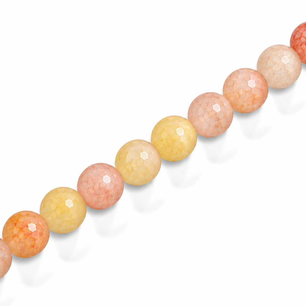 6mm Round Glass Crackle Beads Macaroon - Approx. 70pcs