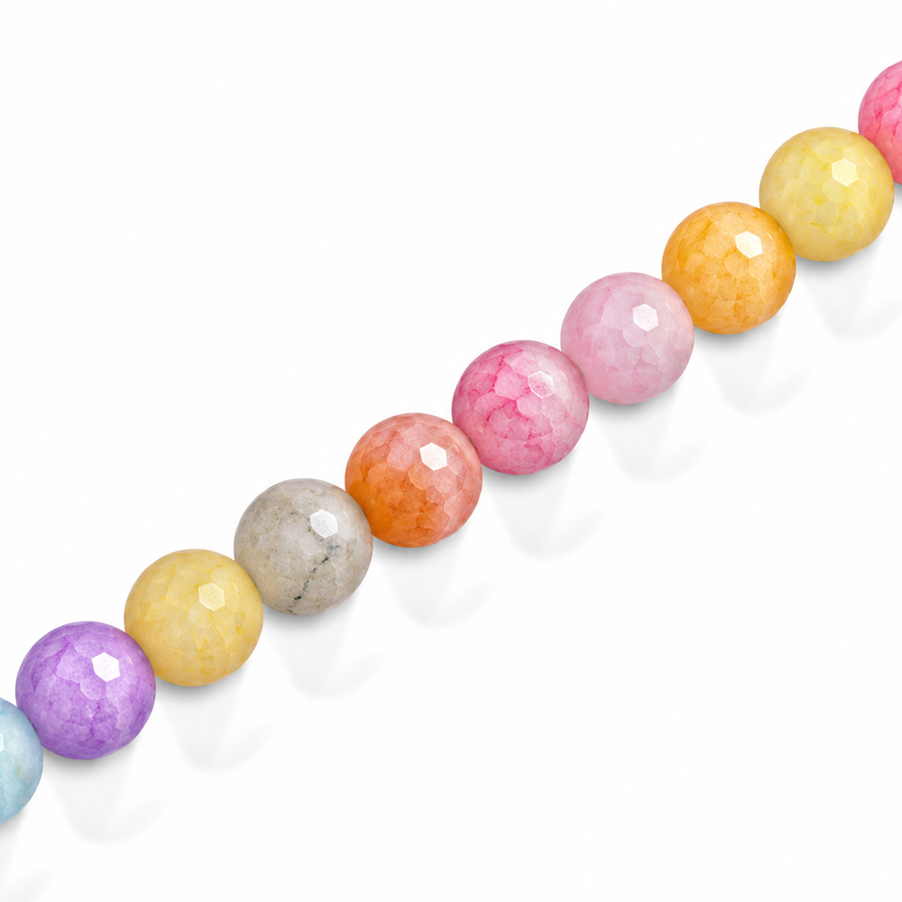 6mm Round Glass Crackle Beads Mixed Colours - Approx. 70pcs