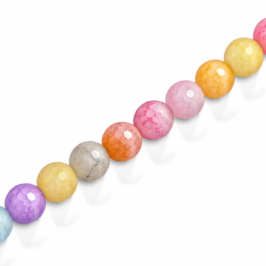 6mm Round Glass Crackle Beads Mixed Colours - Approx. 70pcs