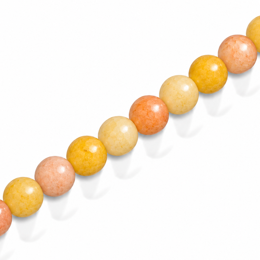 6mm Round Glass Crackle Beads Orange - Approx. 70pcs