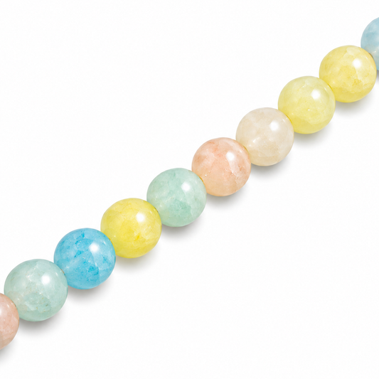 6mm Round Glass Crackle Beads Sherbet - Approx. 70pcs