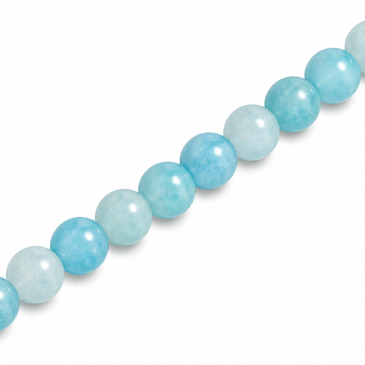 6mm Round Glass Crackle Beads Sky - Approx. 70pcs