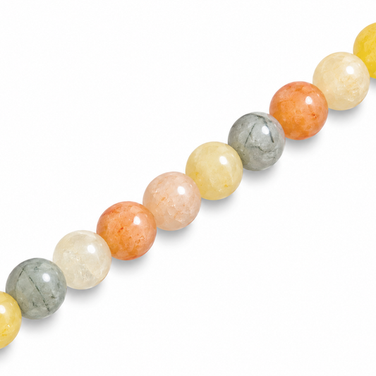 6mm Round Glass Crackle Beads Sandstone - Approx. 70pcs