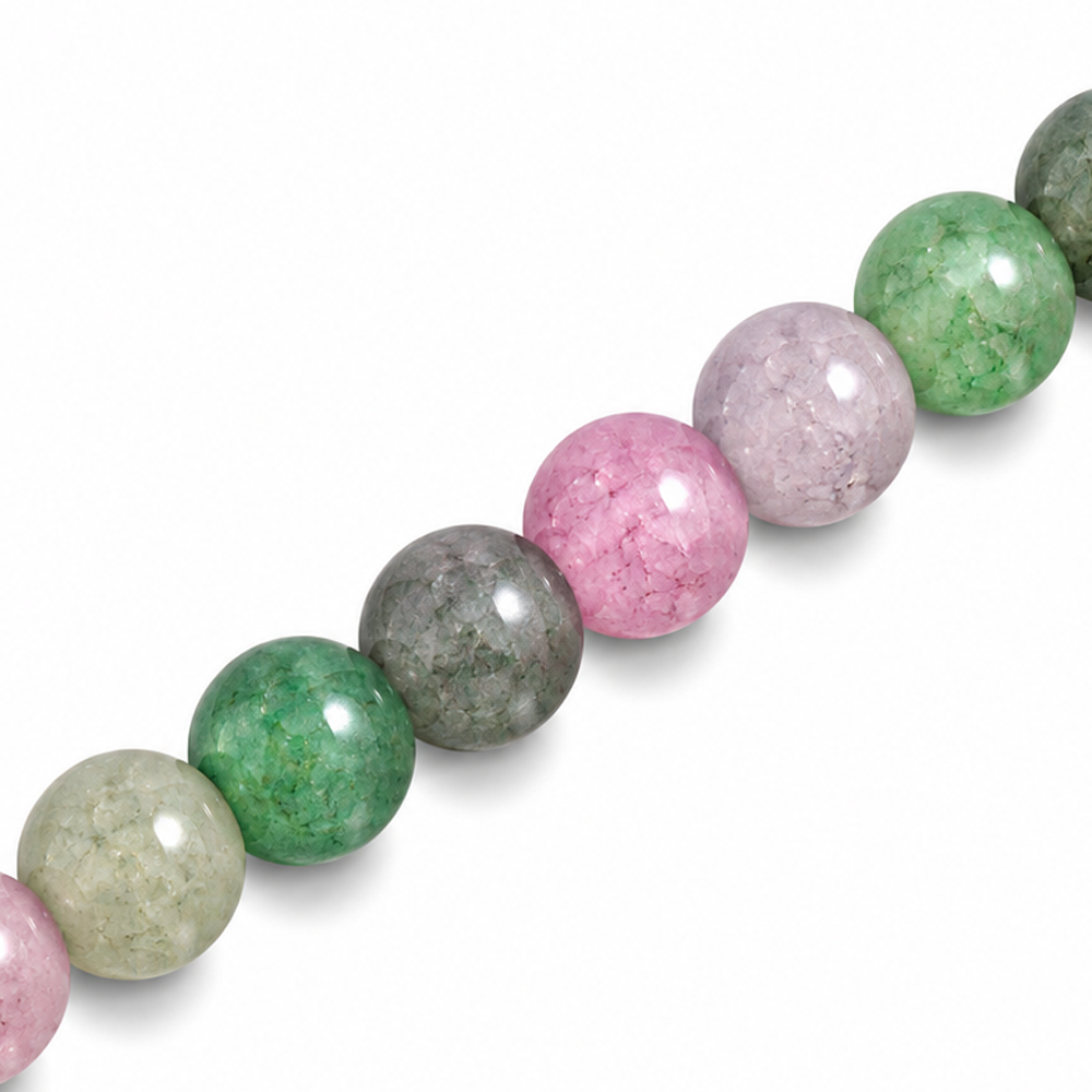 8mm Round Glass Crackle Beads Evodia - Approx. 50pcs