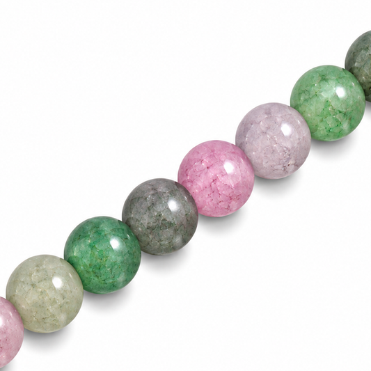 8mm Round Glass Crackle Beads Evodia - Approx. 50pcs