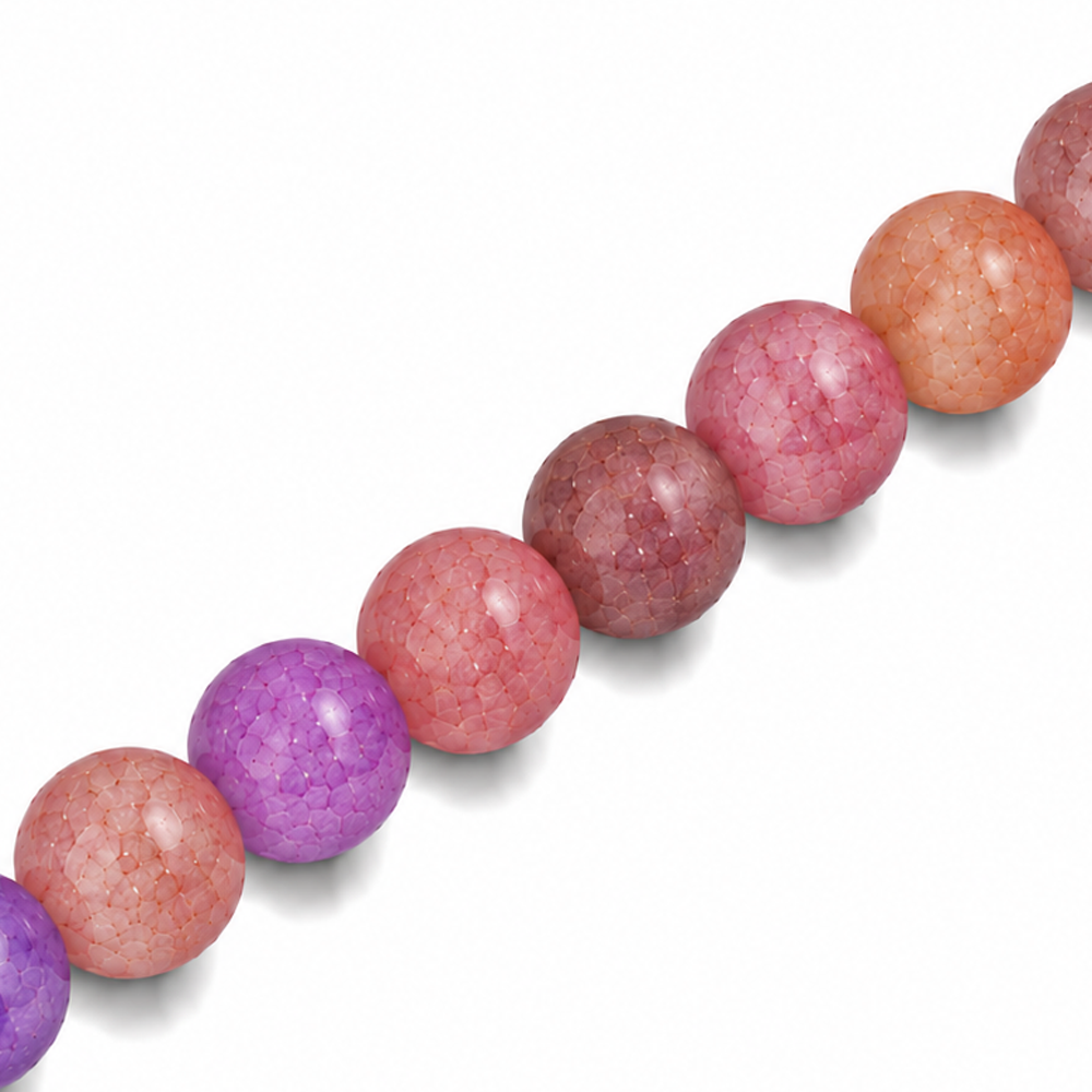 8mm Round Glass Crackle Beads Rosewood - Approx. 50pcs