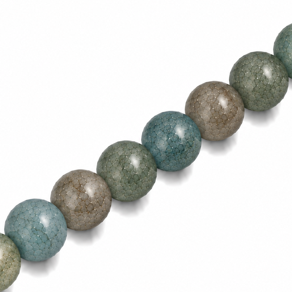 8mm Round Glass Crackle Beads Stone - Approx. 50pcs