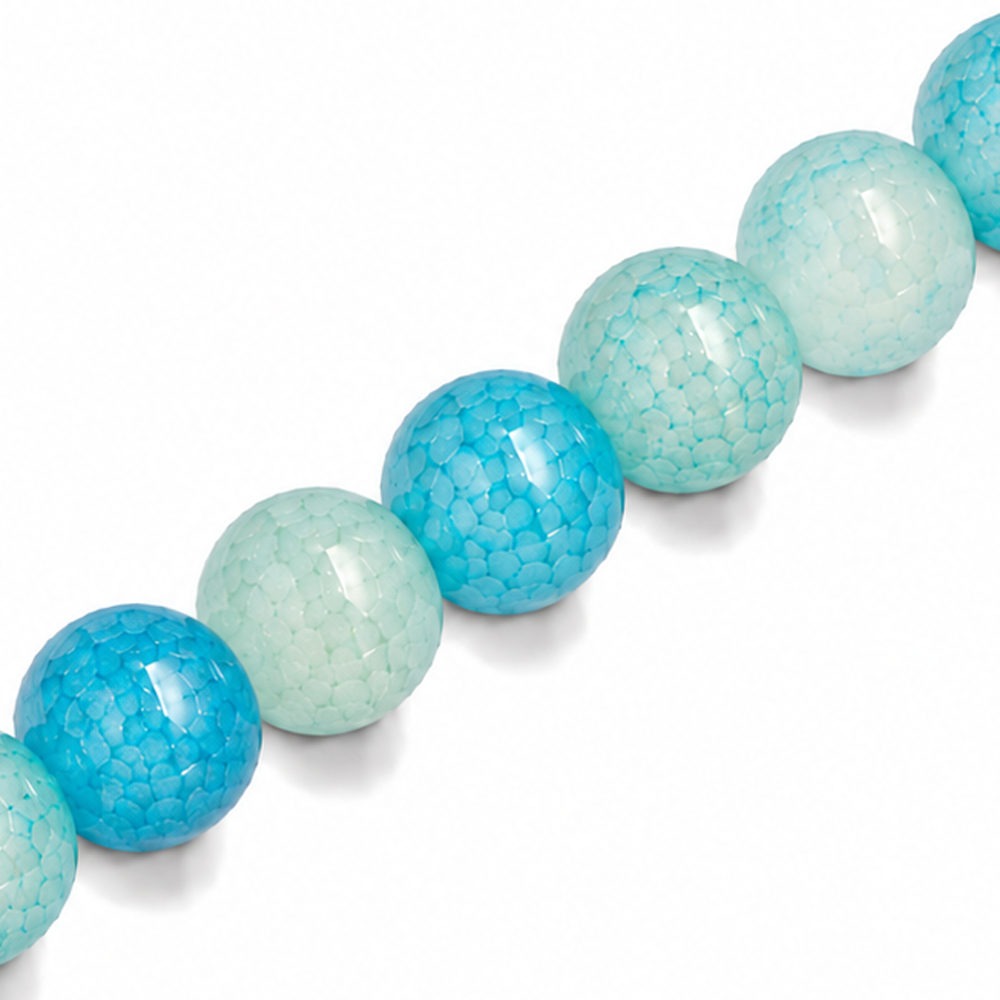 10mm Round Glass Crackle Beads Sky - Approx. 40pcs