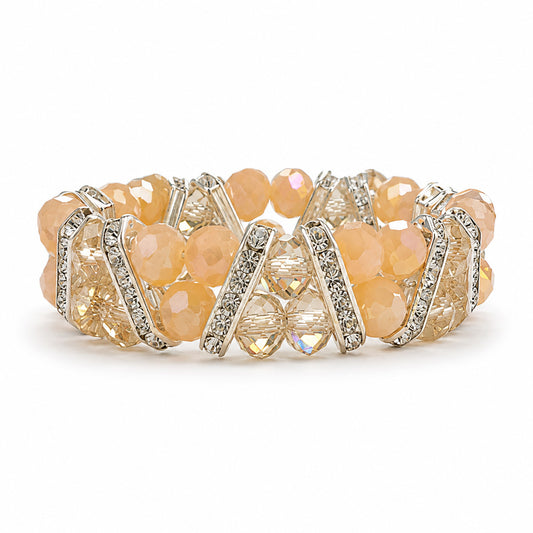 CRYSTAL DIAGONAL BRACELET KIT - PEACH