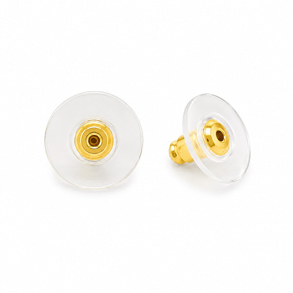 Gold Earring Backs with Comfort Disc – 12 Pairs