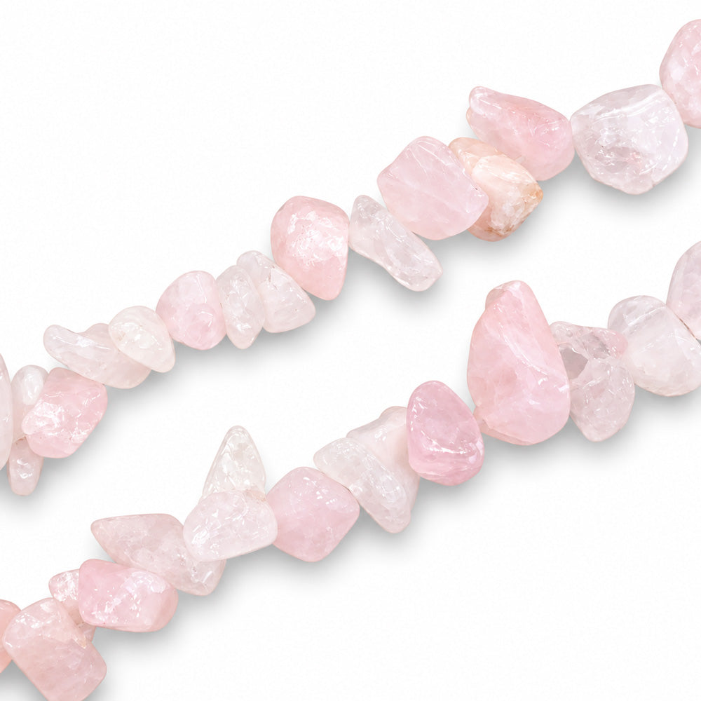 Rose Quartz Large Chip Beads - 85cm Strand